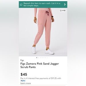 Figs Zamora Pink Sand Jogger Scrub Pants